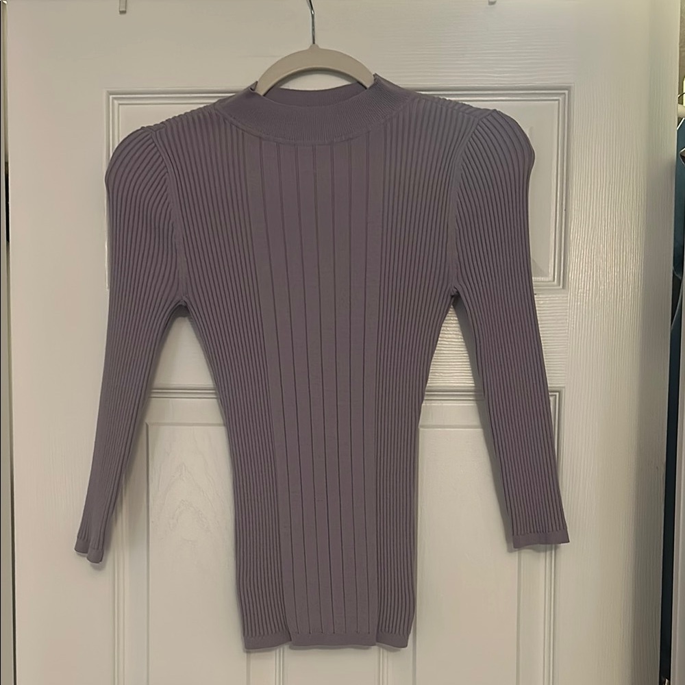 White House Black Market Ribbed Purple Top